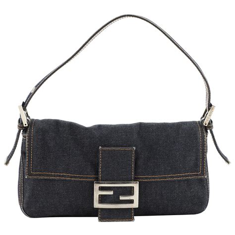 fendi double baguette quilted|Fendi denim baguette.